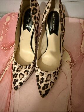 Marc Fisher Leopard Print Pointed-Toe Pumps - Beige & Black